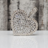 14K Diamond Large Heart Pendant