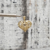 14K Heart Pendant w/ Pearl Inside