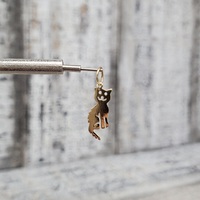 14K Small Kitty / Cat Pendant