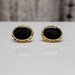 14K Black Stone Stud Earrings w/ Friction Backs