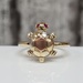 14K TriColor Turtle Ring w/ Synth Ruby Eyes