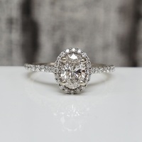 14K Diamond Halo Ring