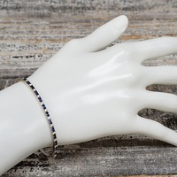 18K Sapphire Hinged Bangle Diamond Bracelet