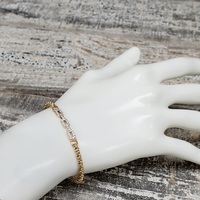 14K Diamond Beaded Paperclip Bangle Alwand Vahan Bracelet