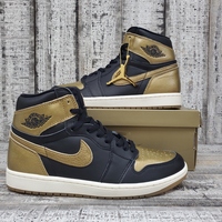 Jordan 1 Retro High OG Black Metallic Gold Size 10