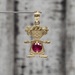 14K Little Girl Pendant w/ Synth Ruby Pendant