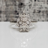 14K Diamond Cluster Ring
