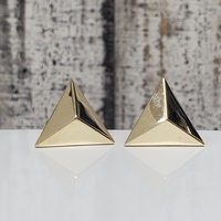10K Triangular Shaped Earrings w/ Omega Clasp Backs