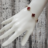 14K Red Clover Design Bracelet