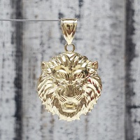 14K Lion Head Pendant
