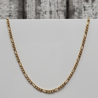 14K Diamond Cut Figaro Link Necklace 