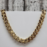 14K Semi Solid Cuban Link Necklace w/ CZ Clasp