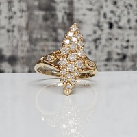 14K Marquise Shaped Cluster Ring