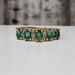 14K 5 Oval Emeralds + Diamond Ring