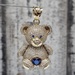 10K Teddy Bear CZ + Blue Stone Ring