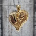 18K Semi Solid Lion Heart Pendant 