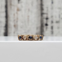 14K Sapphire + Diamond Band Ring