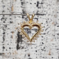 14K Diamond Heart Pendant 