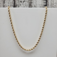 24" 14K Semi Solid Rope Chain Necklace