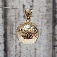 14K Dome Textured Round Pendant 