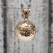 14K Dome Textured Round Pendant 