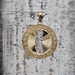 14K St. Jude / San Judas Meander Design Religious Circular Pendant