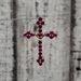 10K Synth Ruby Cross Religious Pendant 