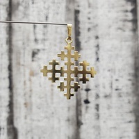 14K Fancy Jerusalem Cross Religious Pendant