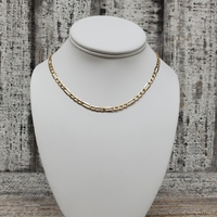 10K Semi Solid Figaro Link Necklace 