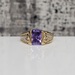 14K Purple Stone Heart Design Ring