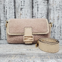 Fendi Iconic Pink Sheepskin Medium Baguette Bag