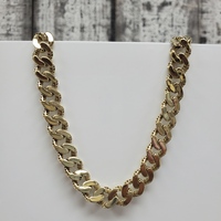 24.5" 10K YG Semi Solid Curb Link Necklace 