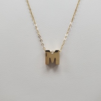14K Necklace w/ Attached "M" Pendant