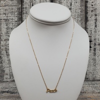 14K Attached "Peace" Pendant w/ CZ Necklace 