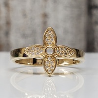 14K Fancy Star CZ Design Ring