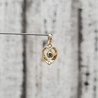 10K Small Heart Emerald Pendant