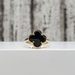 14K Black Stone Clover Shaped Ring