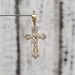 14K Diamond Cross Religious Pendant
