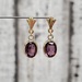 10K Pink Oval Stones Dangle Earrings w/ Friction Backs