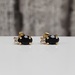 14K Black Oval Stones + Diamond Earrings