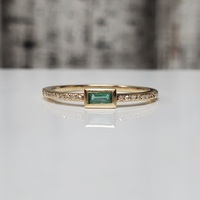 14K Emerald + Diamond Ring 