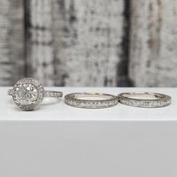 3 Diamond Ring Wedding Set 