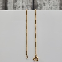 15" 18K Solid Thin Curb Link Necklace 