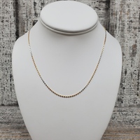 14K TriColor Square Bead Style Fancy Necklace 