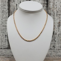 10K 16.75" Fancy Bead Necklace