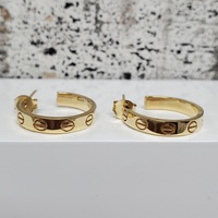 18K Screw Design 3/4 Hoop Earrings