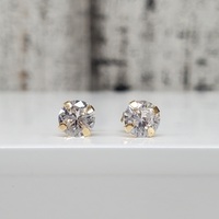10K CZ Stud Earrings w/ Friction Backs