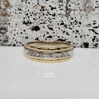 14K Diamond Band w/ Milgrain Ring 