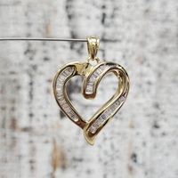 14K Diamond Heart Pendant 