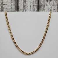 20" 14K Solid Curb Link Necklace 